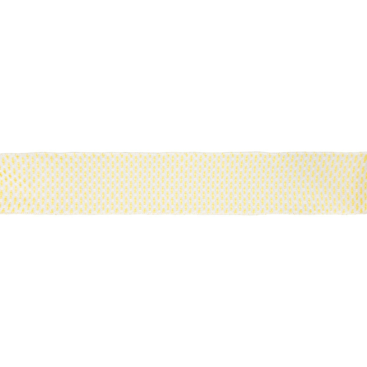 2 1/2" Wired Ribbon | Yellow/White Woven | 10 Yard Roll
