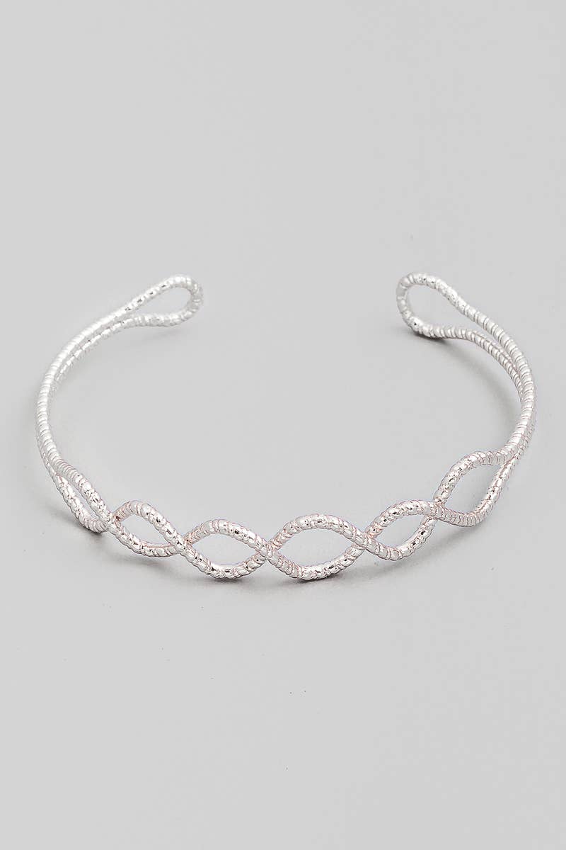 Double Strand Twist Cuff Bracelet: G