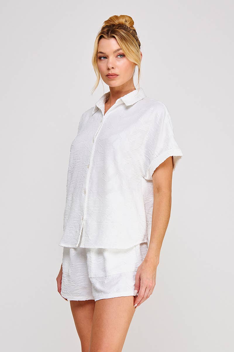 Breezy jacquard shirt: Sand, L