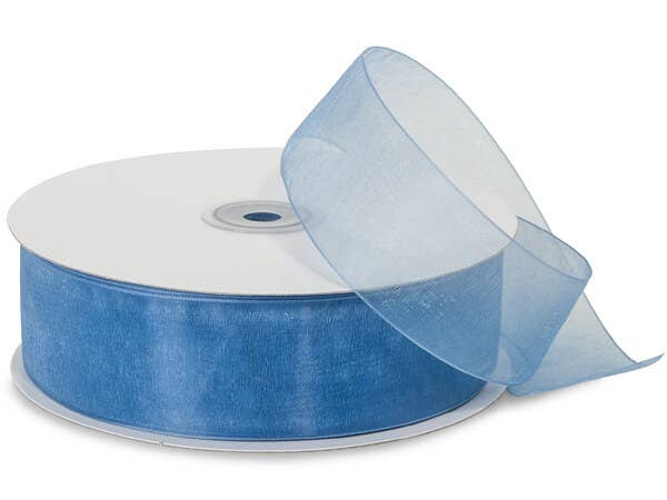 Sheer Organza Gift Packaging Ribbon: Light Blue, 1 Pack, 7/8"x100 yards