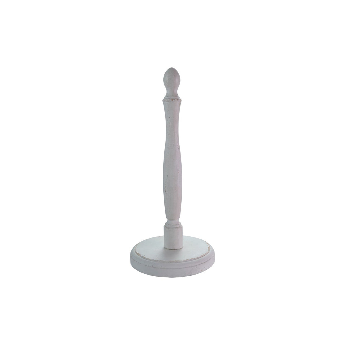 Wood Paper Towel Holder, Distressed Finish, White