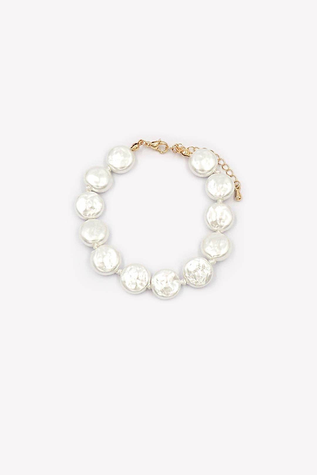 Freshwater Pearl Coin 7.5" Bracelet