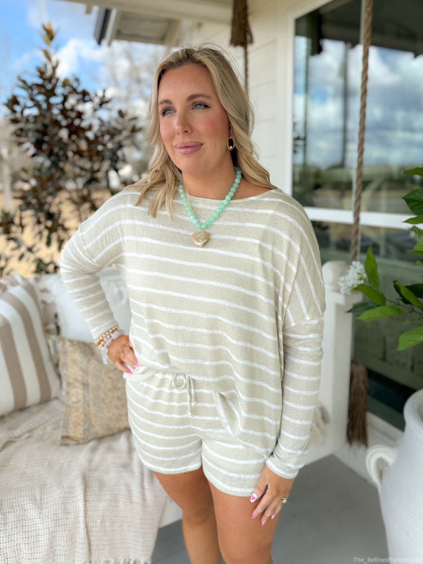 The Seaside Stripe Lounge Shorts