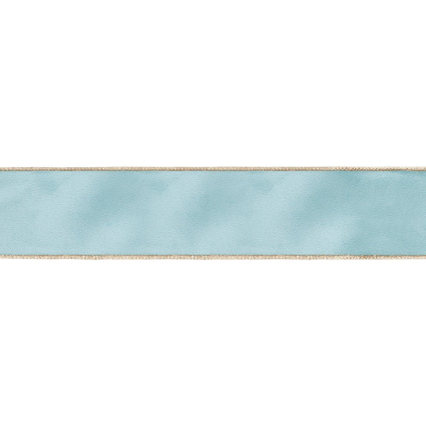 2 1/2" Reversible Classic Velvet Wired Ribbon | Aqua/Gold | 10 Yard Roll