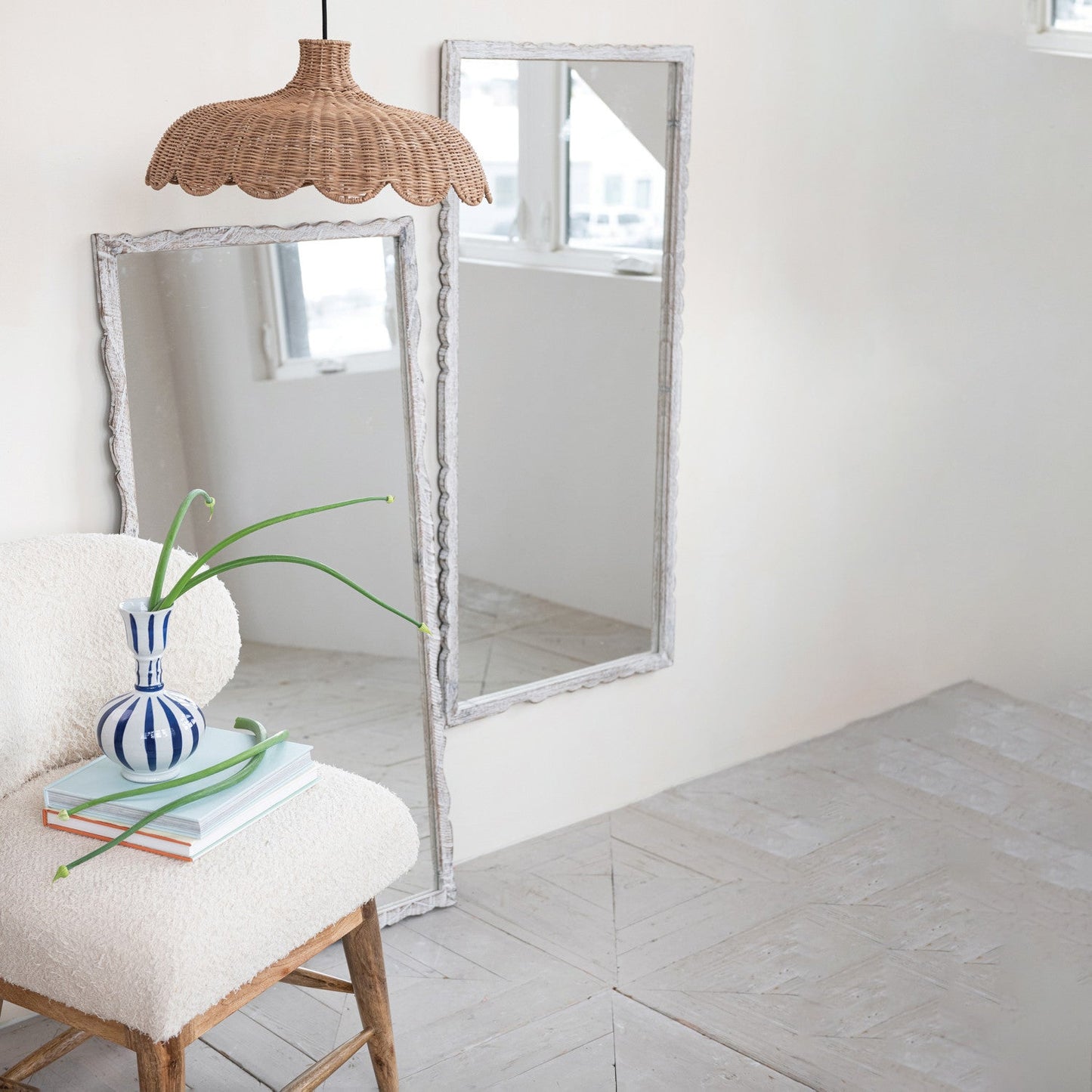 Found Reclaimed Carved Wall Mirror