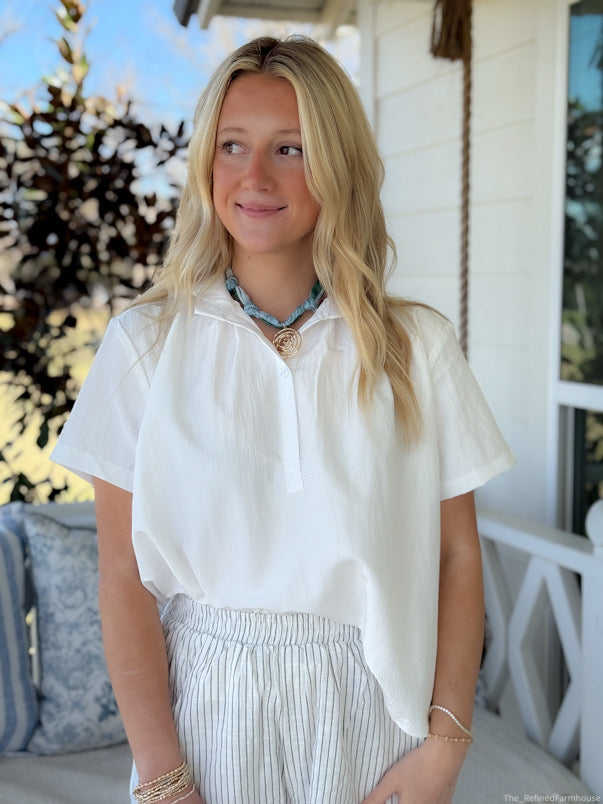 The White Haven Stand Collar Blouse