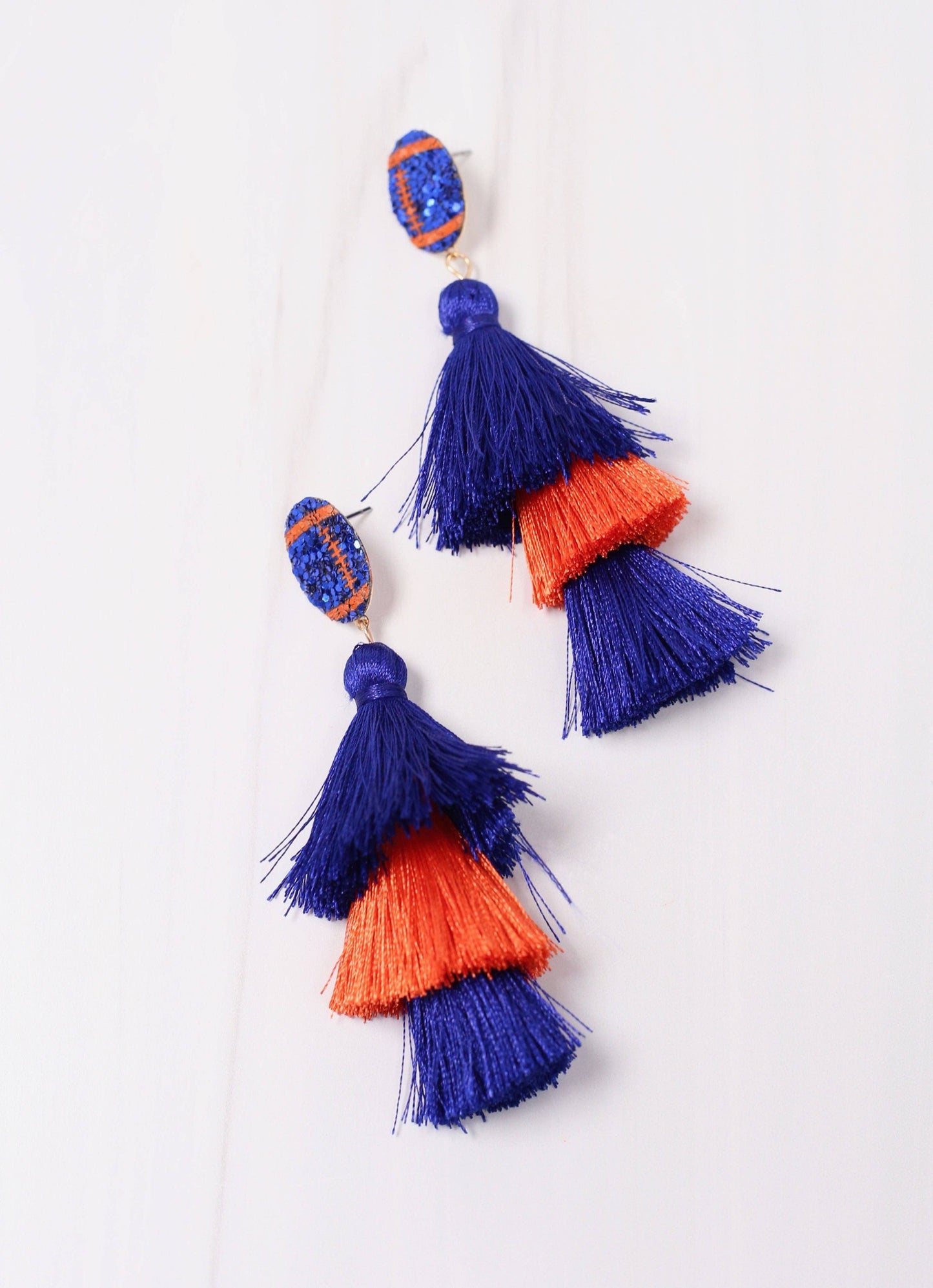 Huddle Up Tassle Earring BLUE ORANGE