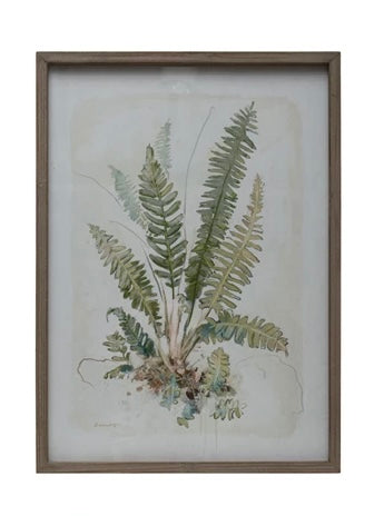 Wood Framed Glass Botanical Print