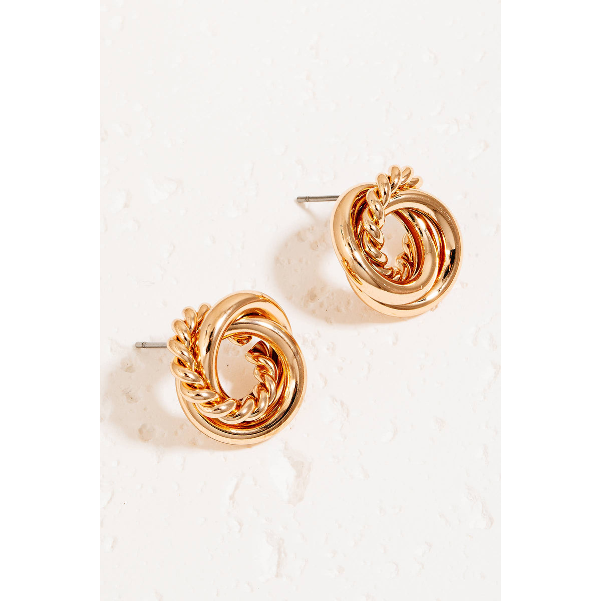 Intertwined Hoop Stud Post Earrings: GD