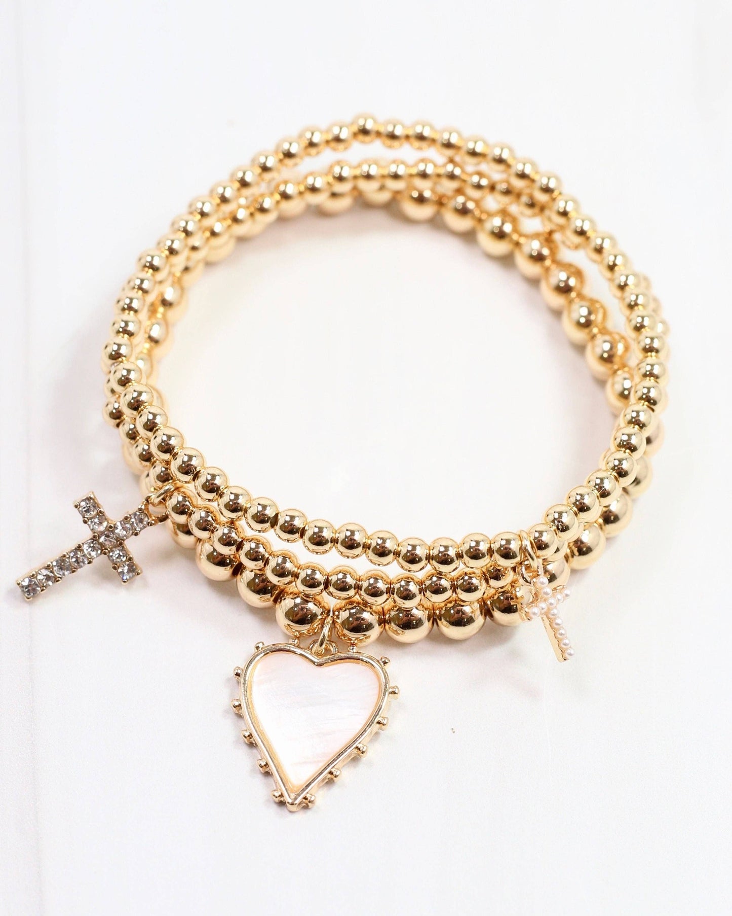 Aylin Gold Beaded Charm Bracelet