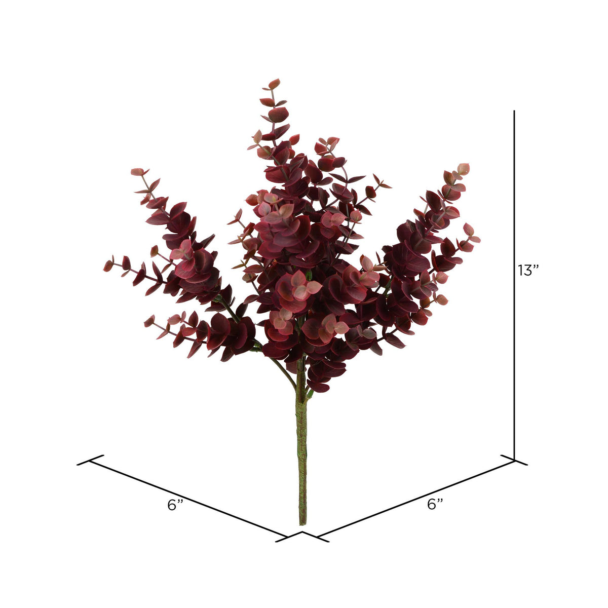 Vickerman 13" Burgundy Jade Leaf Spray 4/Pk: Burgundy, Plastic, 13"