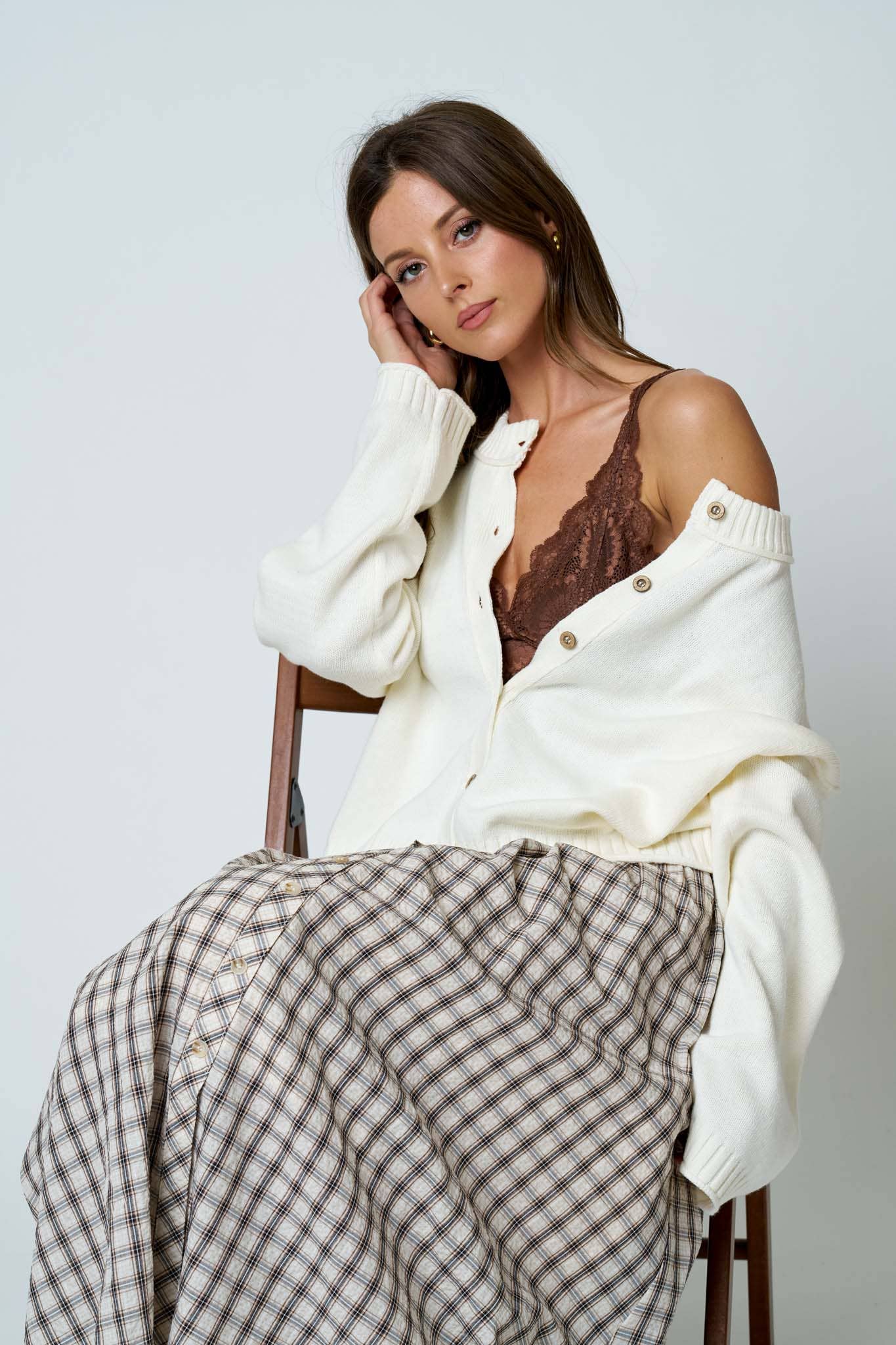 The Emerson Plaid Midi Skirt