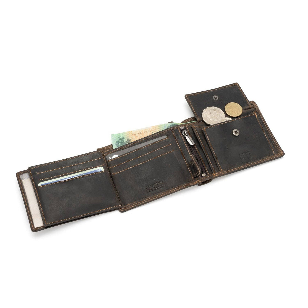 Leather Wallet George: Brown