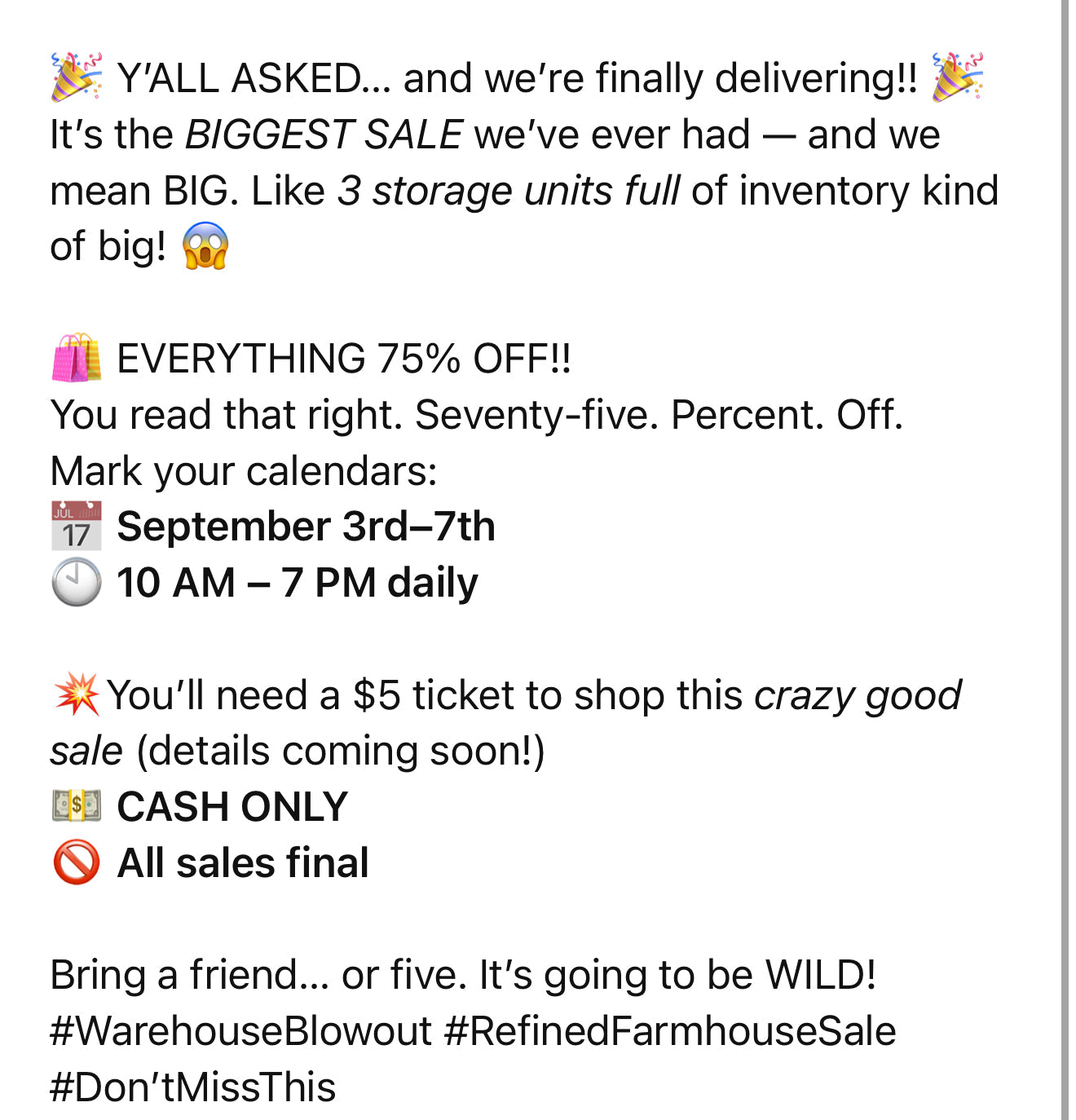 STORE SALE EVENT