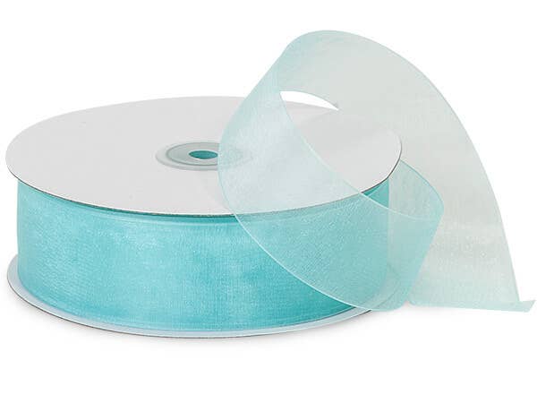 Sheer Organza Gift Packaging Ribbon: Denim Blue, 1 Pack, 7/8"x100 yards