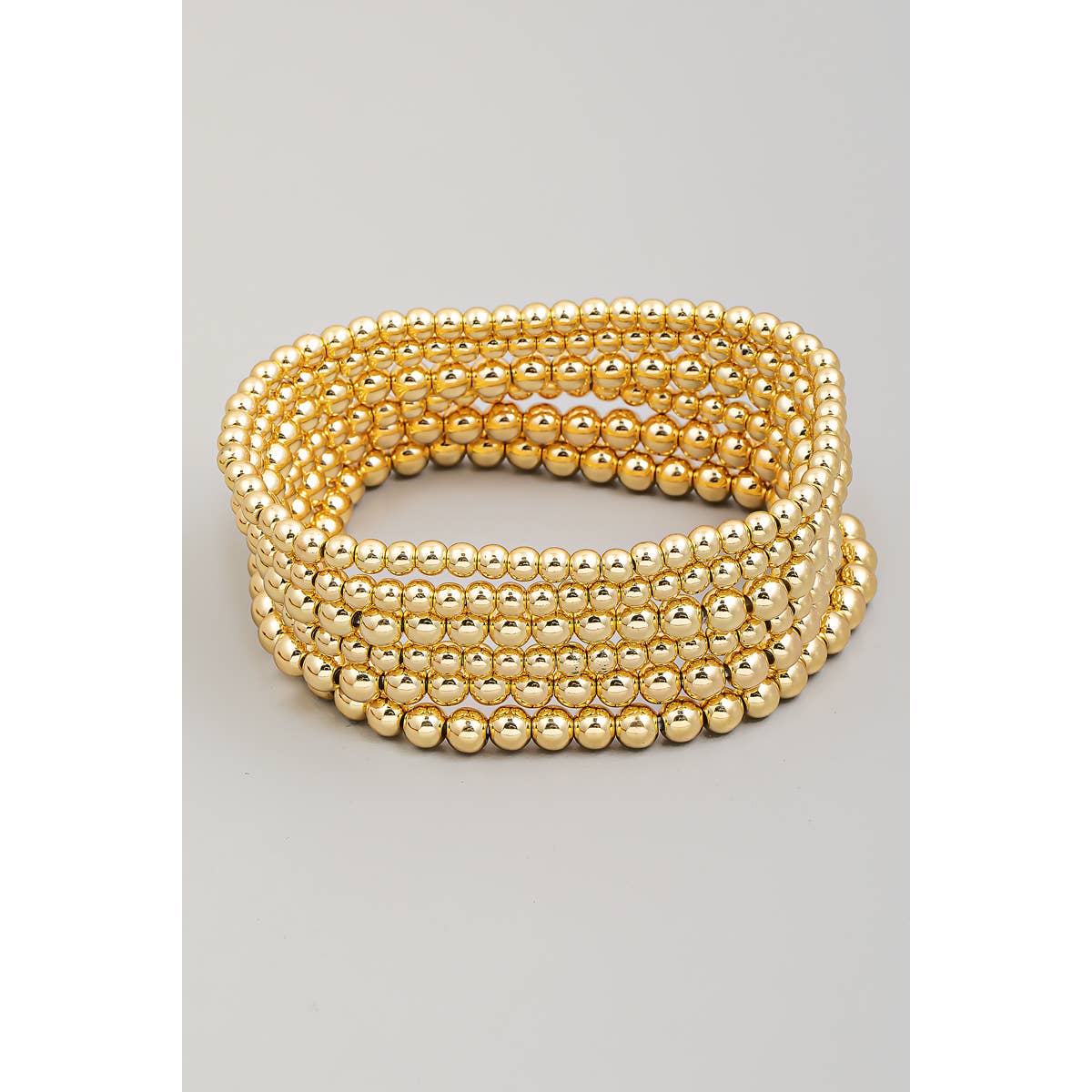 Gold Dipped Ball Bead Bracelet Set: S