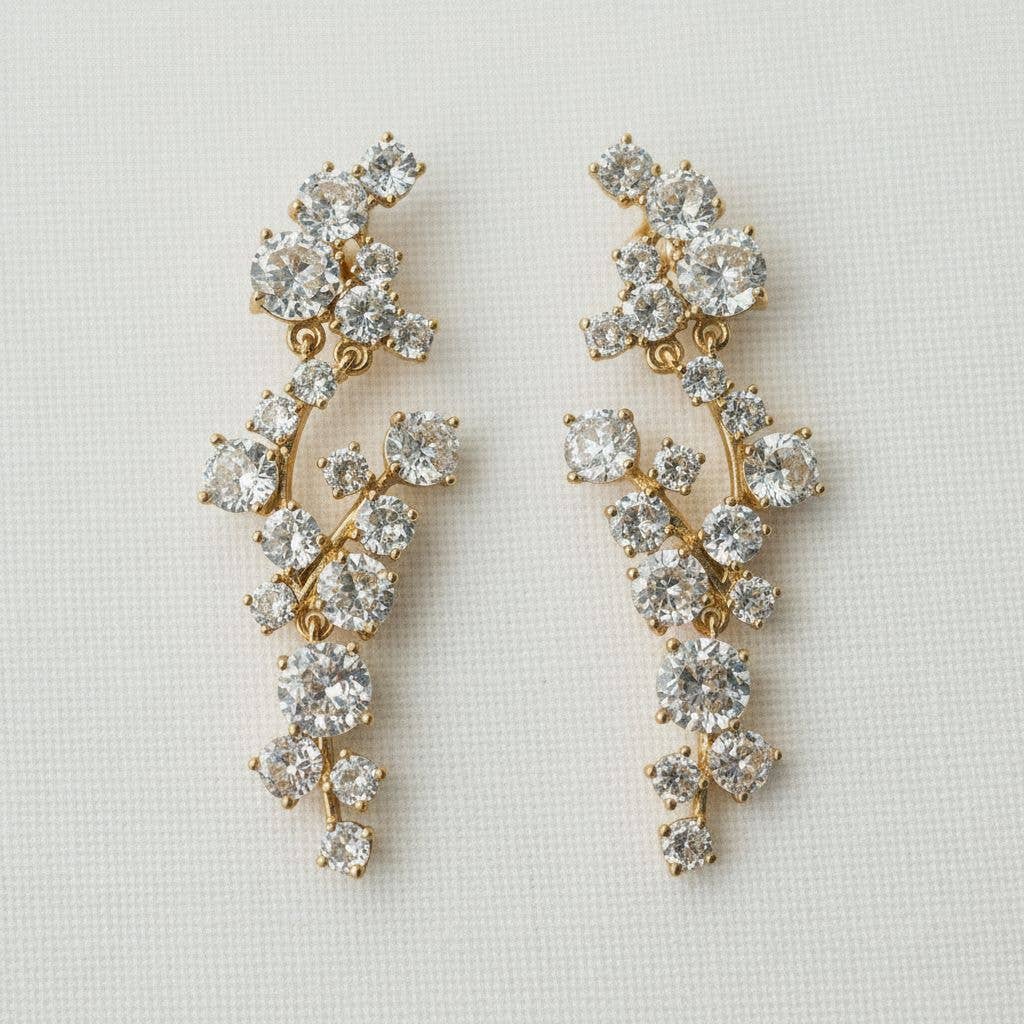Artistic Vintage-Inspired Gemstone Dangle Earrings