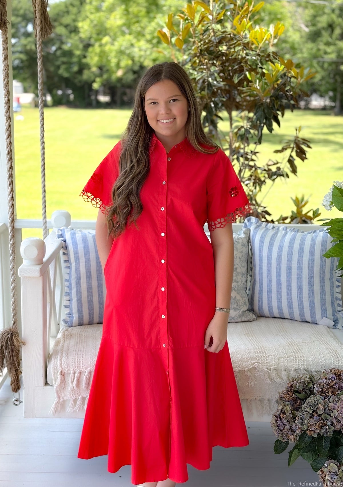 Scarlet Charm Midi Dress