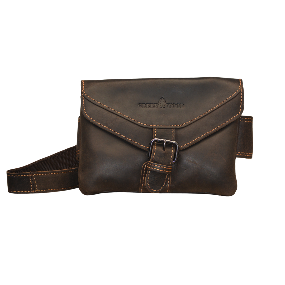 Leather Women Waist Pack Jax - Sandel: Brown