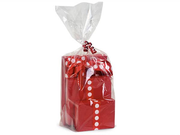 Clear Poly Basket Wrap Bags: Clear, 25 Pack, X-Small 7x12x4"