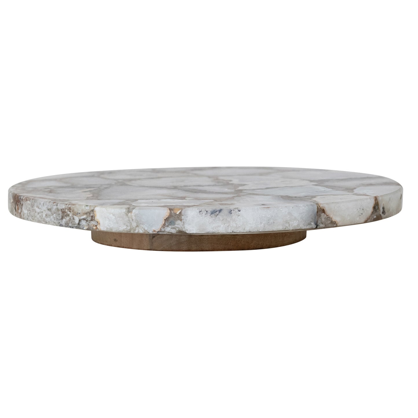 Agate Lazy Susan w/Mango Wood Base