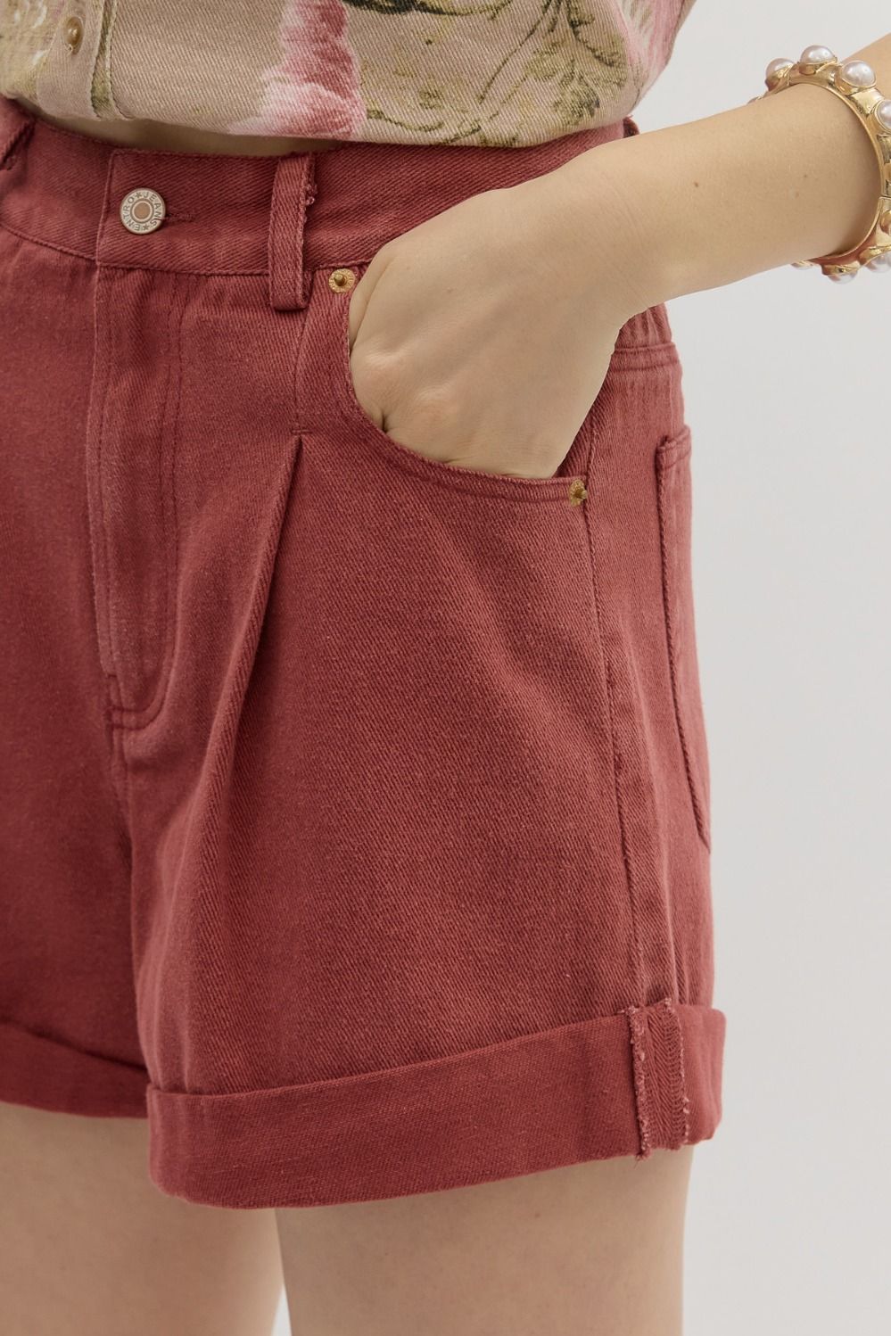 Garnet Cuffed Denim Shorts