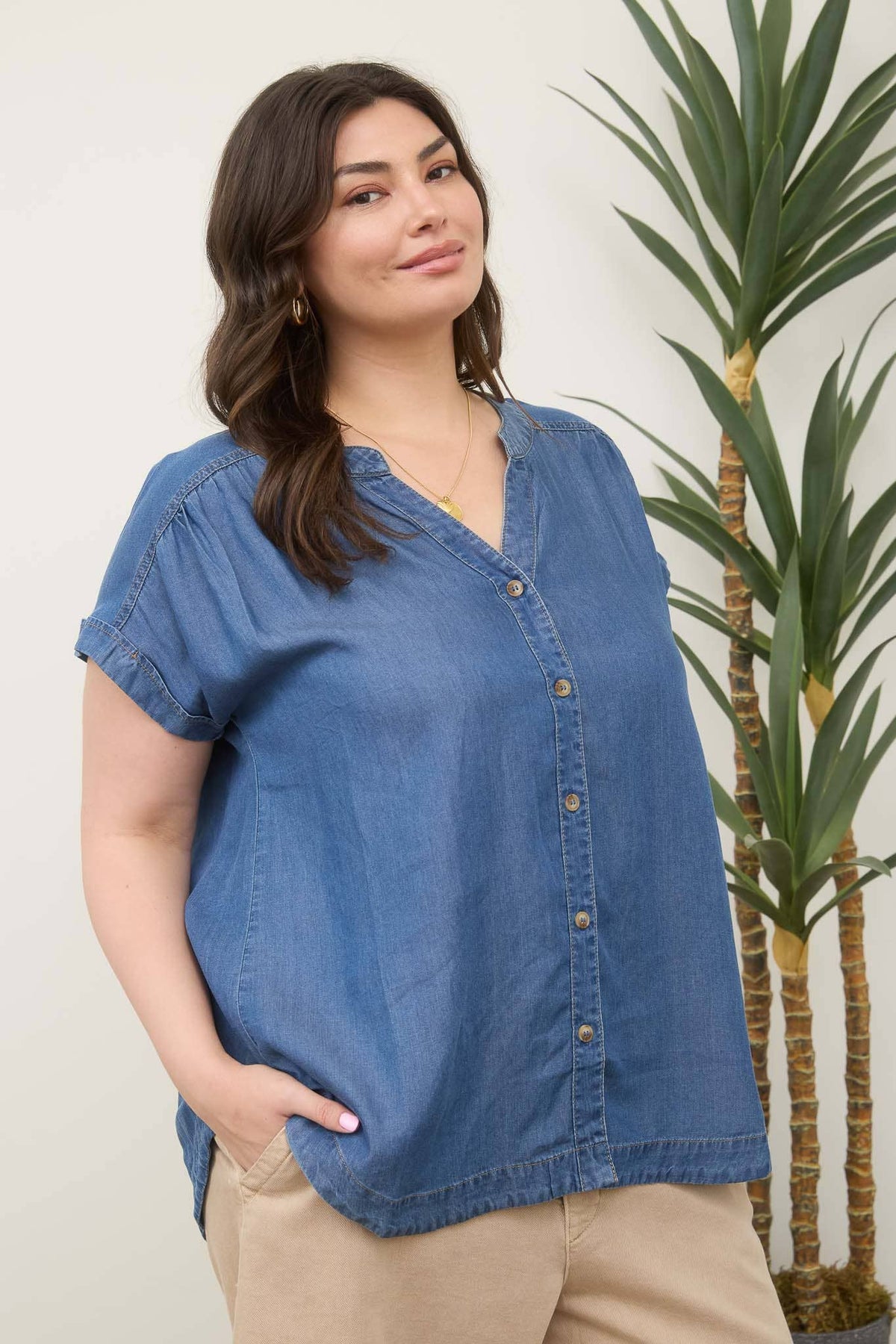 Denim Days Button-Up - Curvy