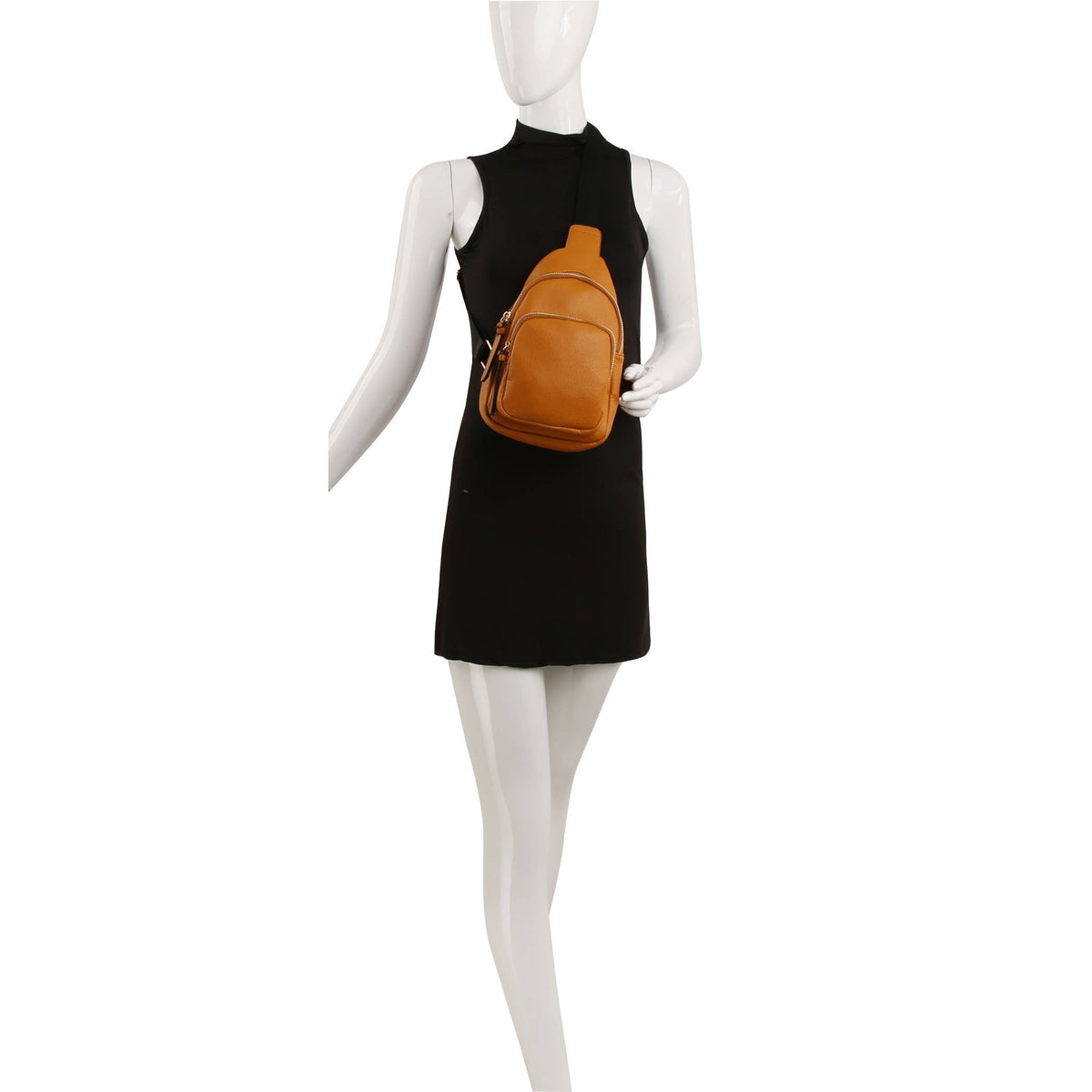 Women Sling Crossbody Fanny Bag: ONE SIZE / Brown