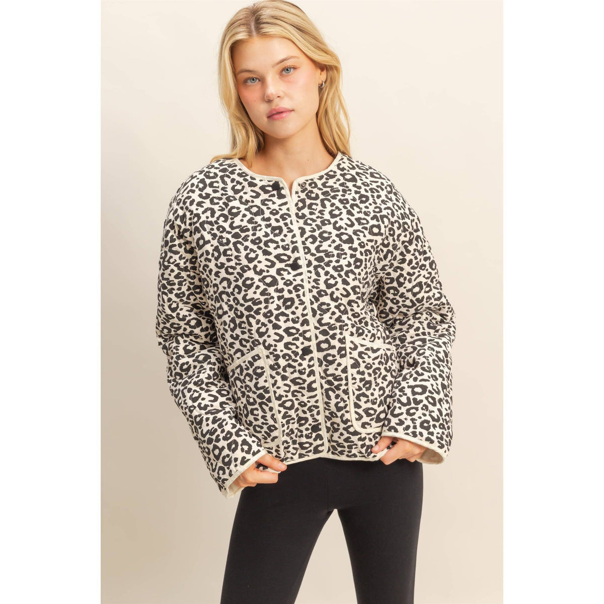 Leopard Quilted Puffer Jacket