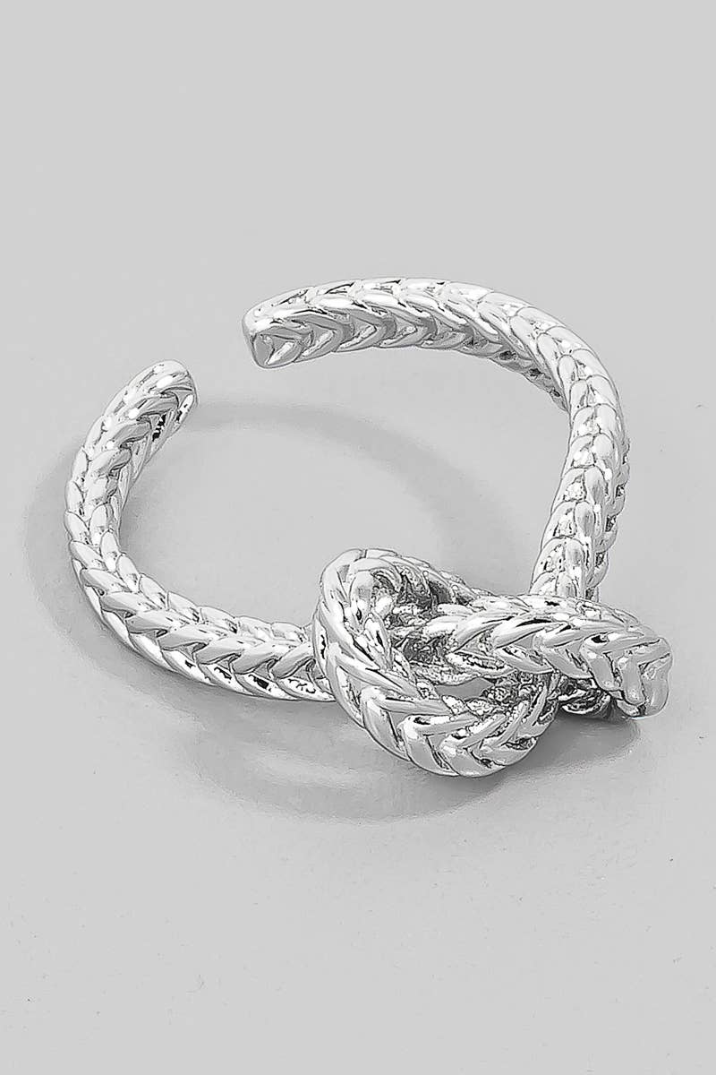 Textured Metallic Knot Open Band Ring: GD