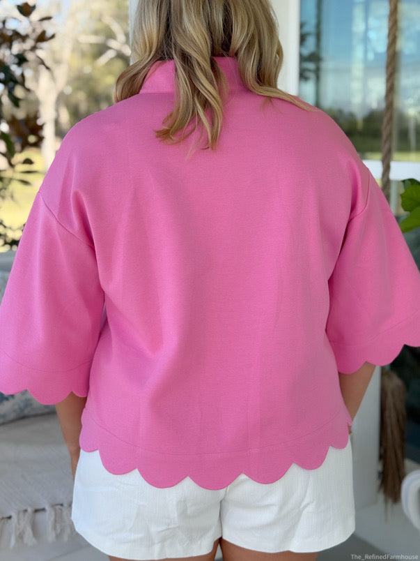 The Pink Estate Scallop Top
