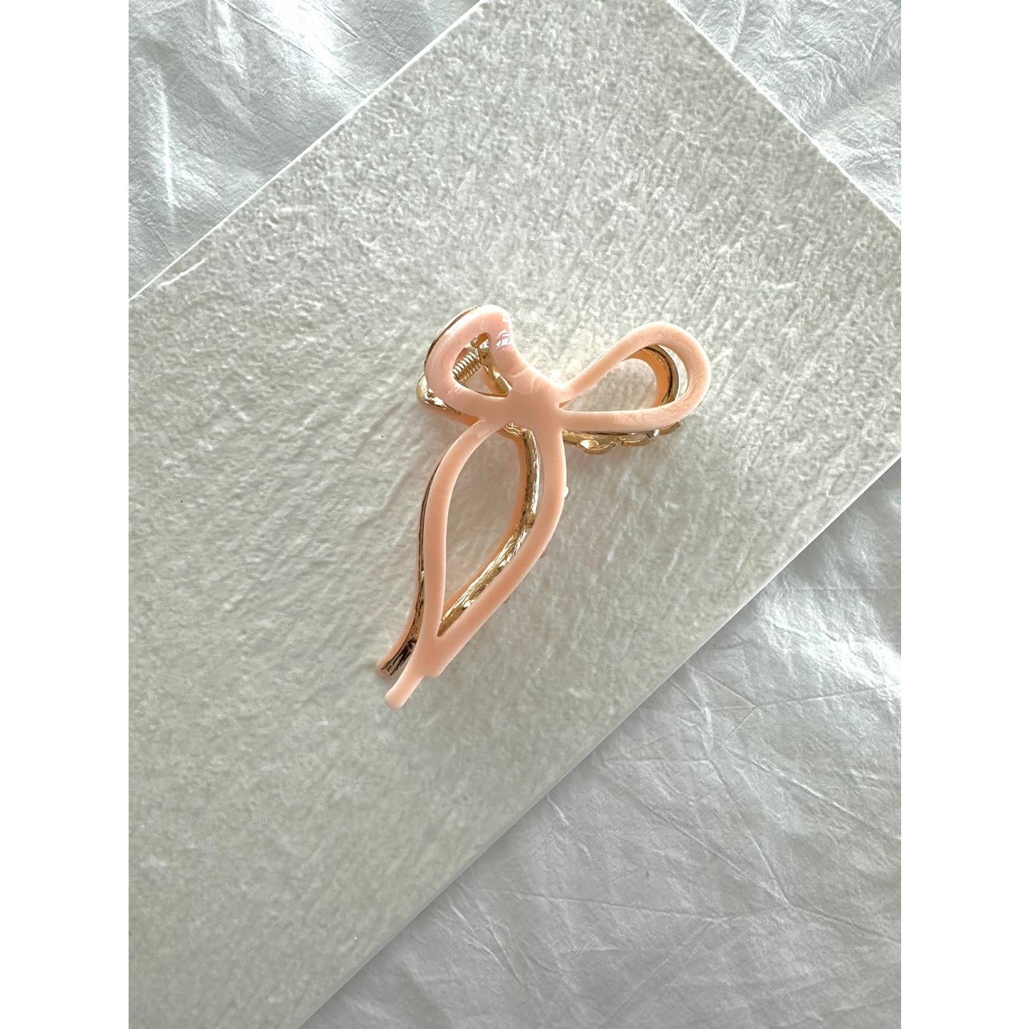 Bow Shaped Acetate and Metallic Hair Clip