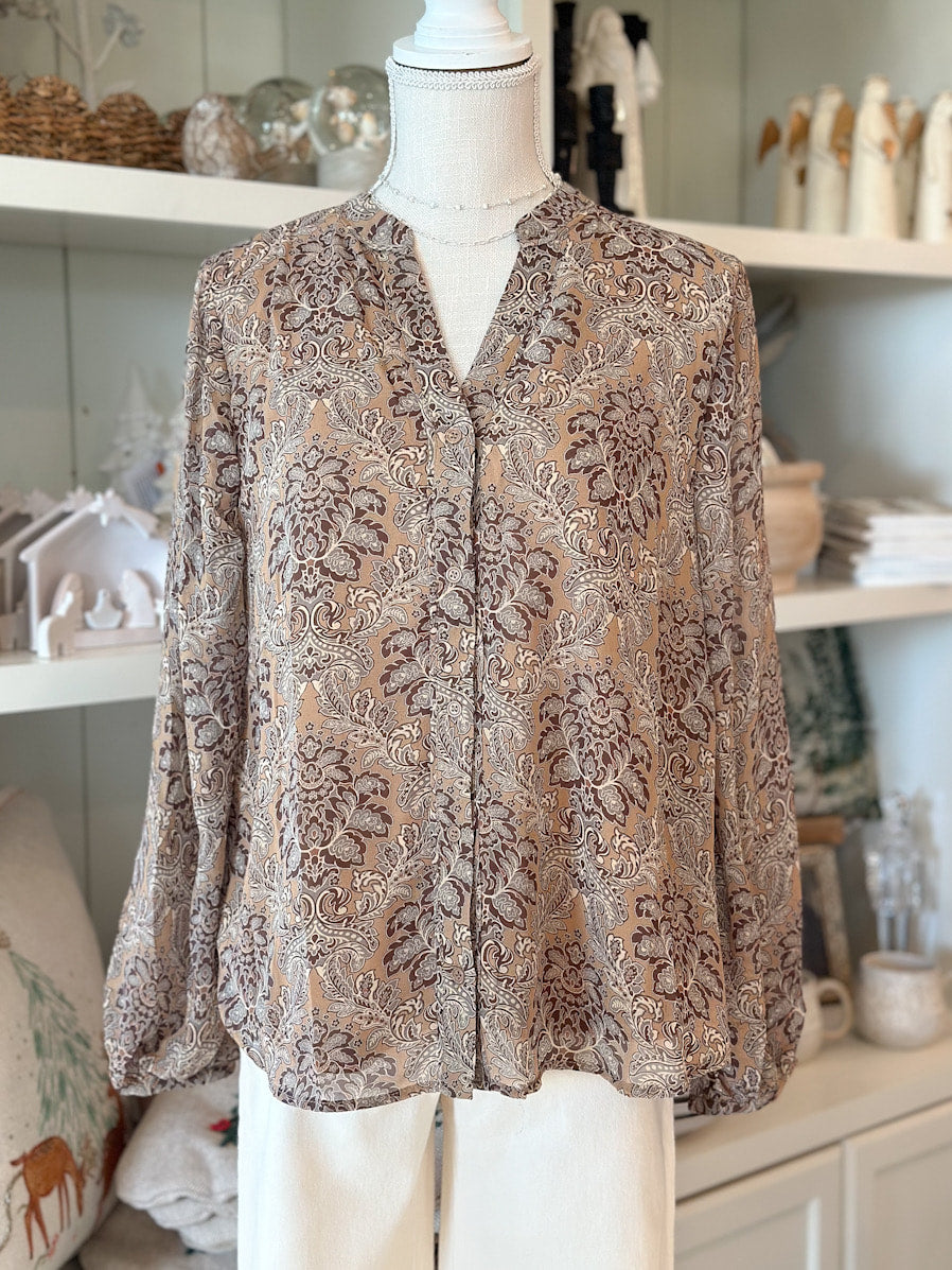 Floral Print Chiffon Top