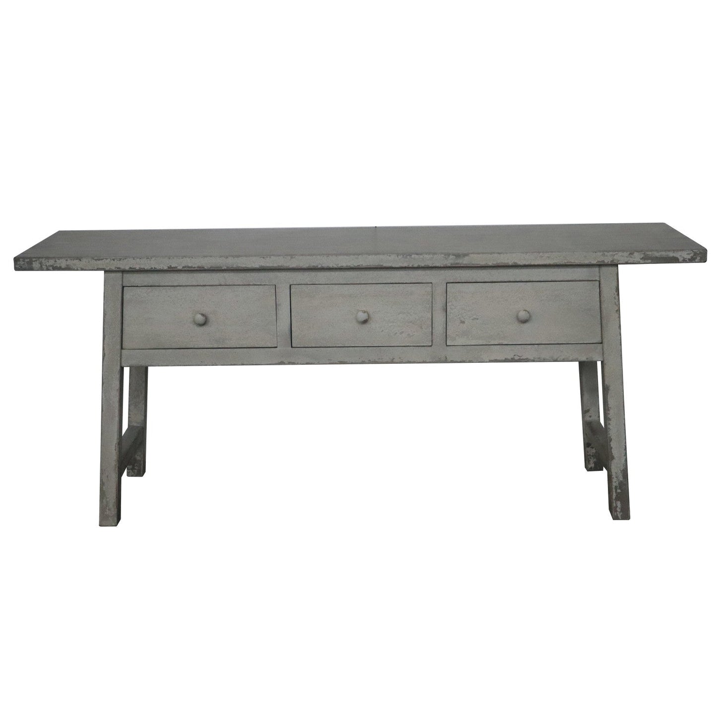 Reclaimed Wood Table w/3 Drawers, Distressed White
