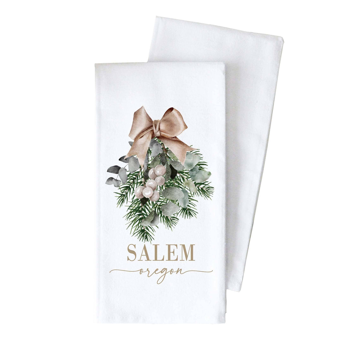 Custom Christmas Floral Tea Towel