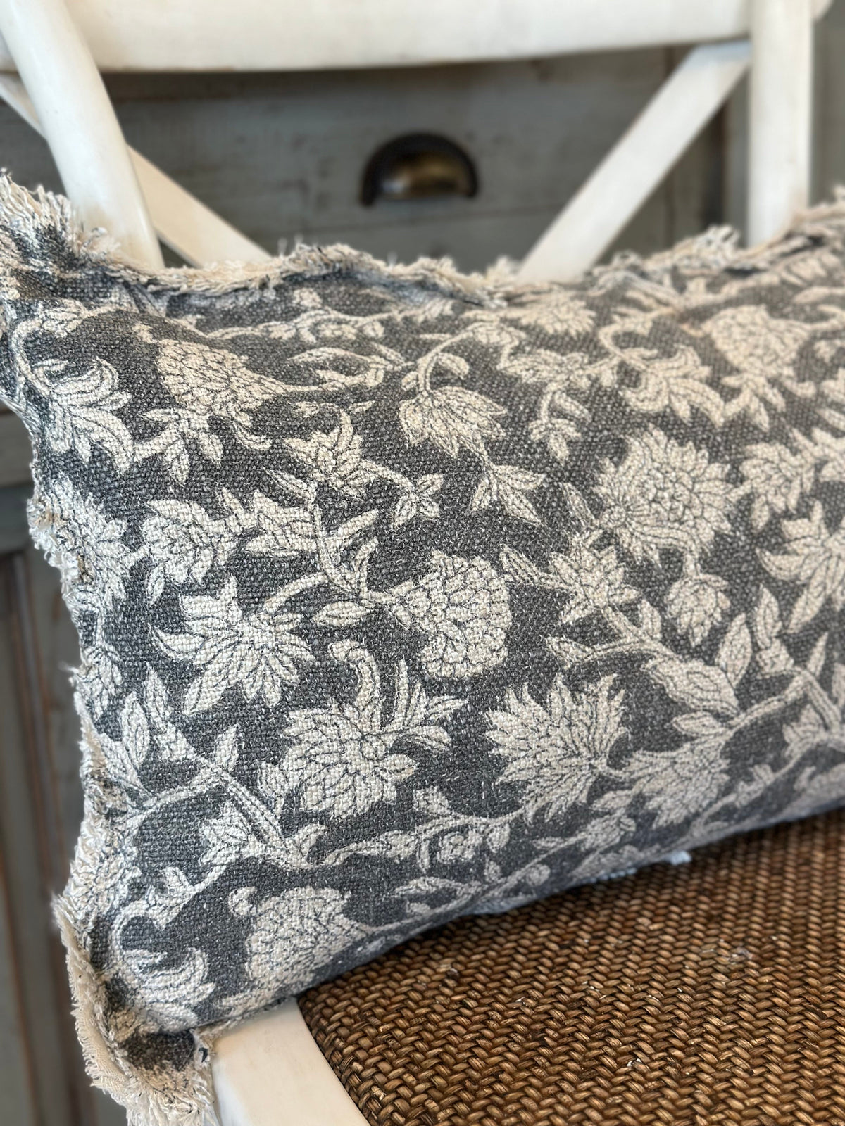 Black Floral Pillow