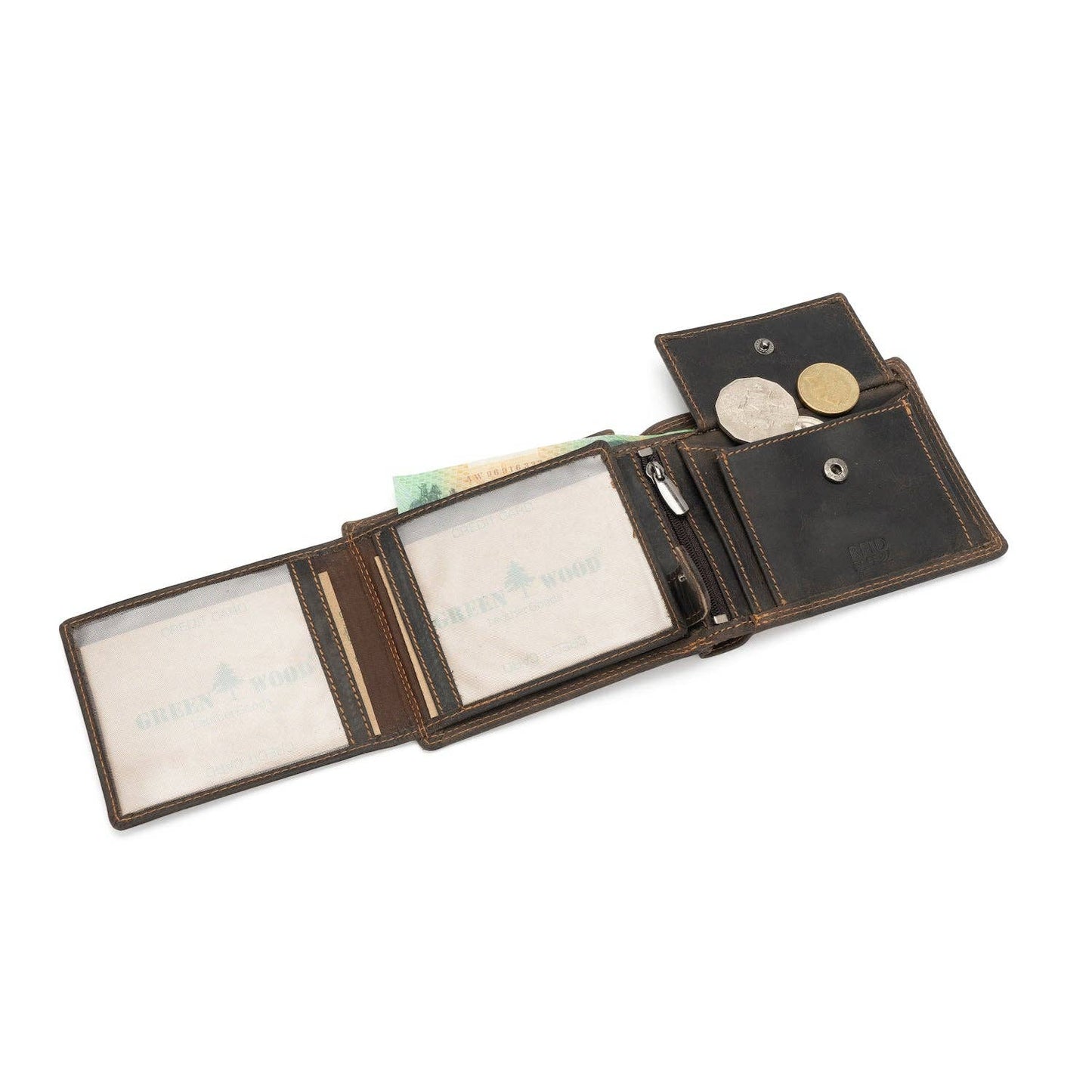 Leather Wallet George: Brown