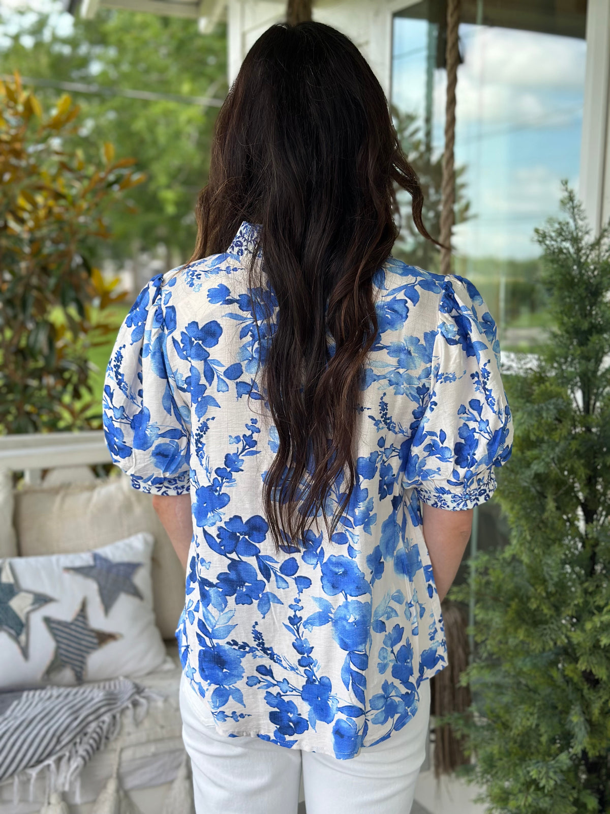 Blue Blossoms Top