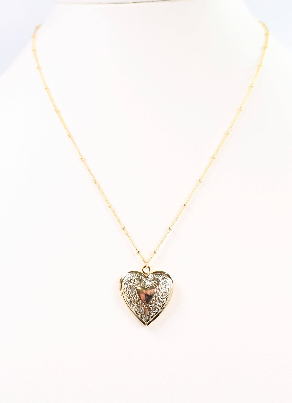 Raenell Heart Locket Necklace Gold