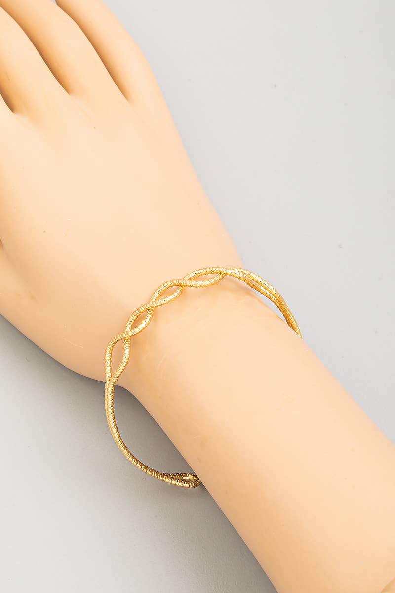 Double Strand Twist Cuff Bracelet: G