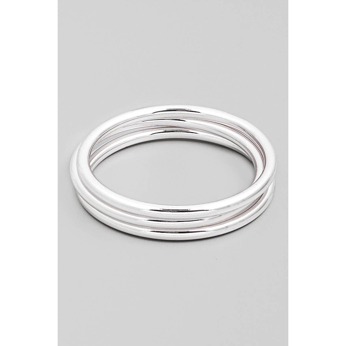 Metallic Triple Bangle Bracelet Set: S