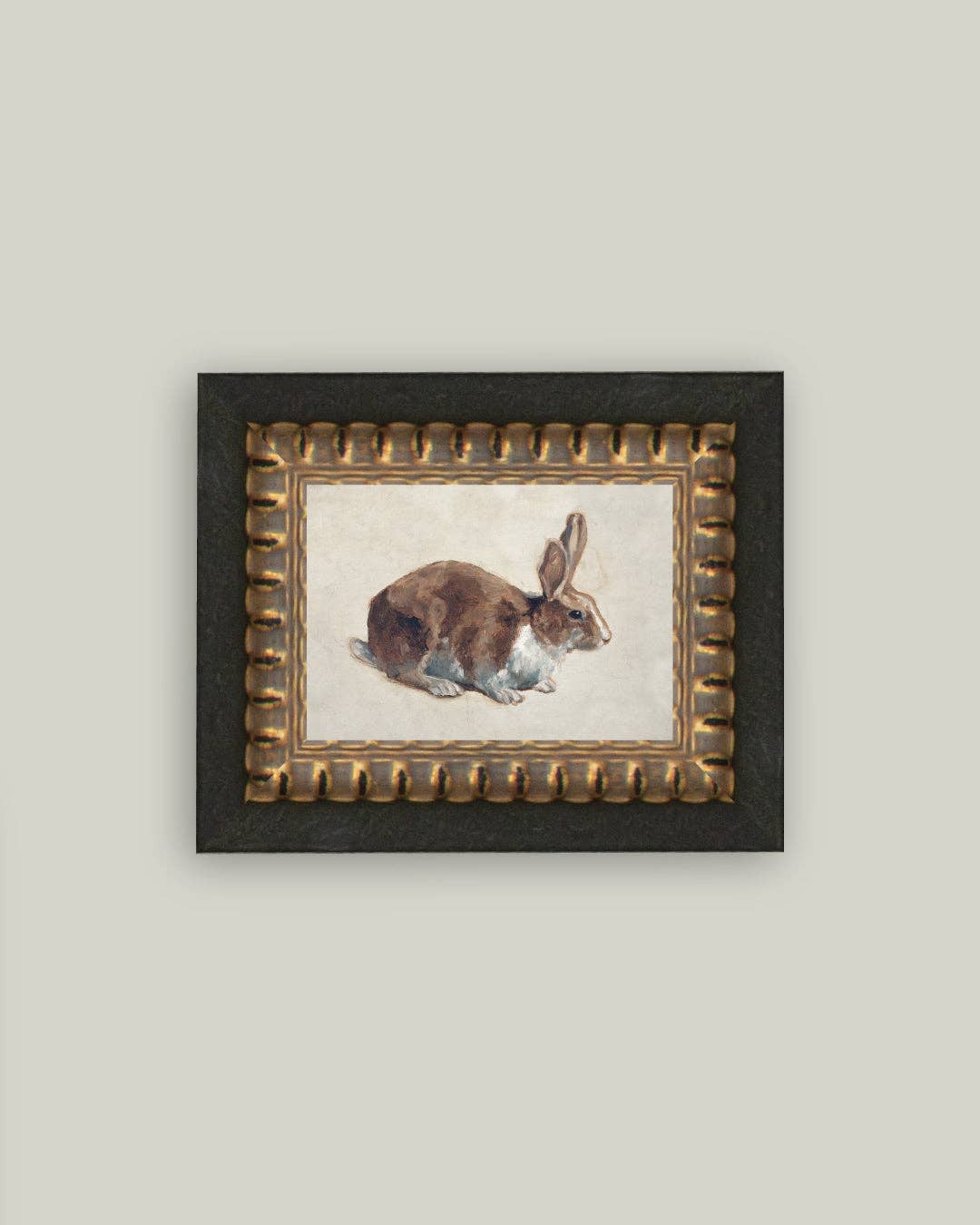 Rabbit Framed Antique Art: 7x5