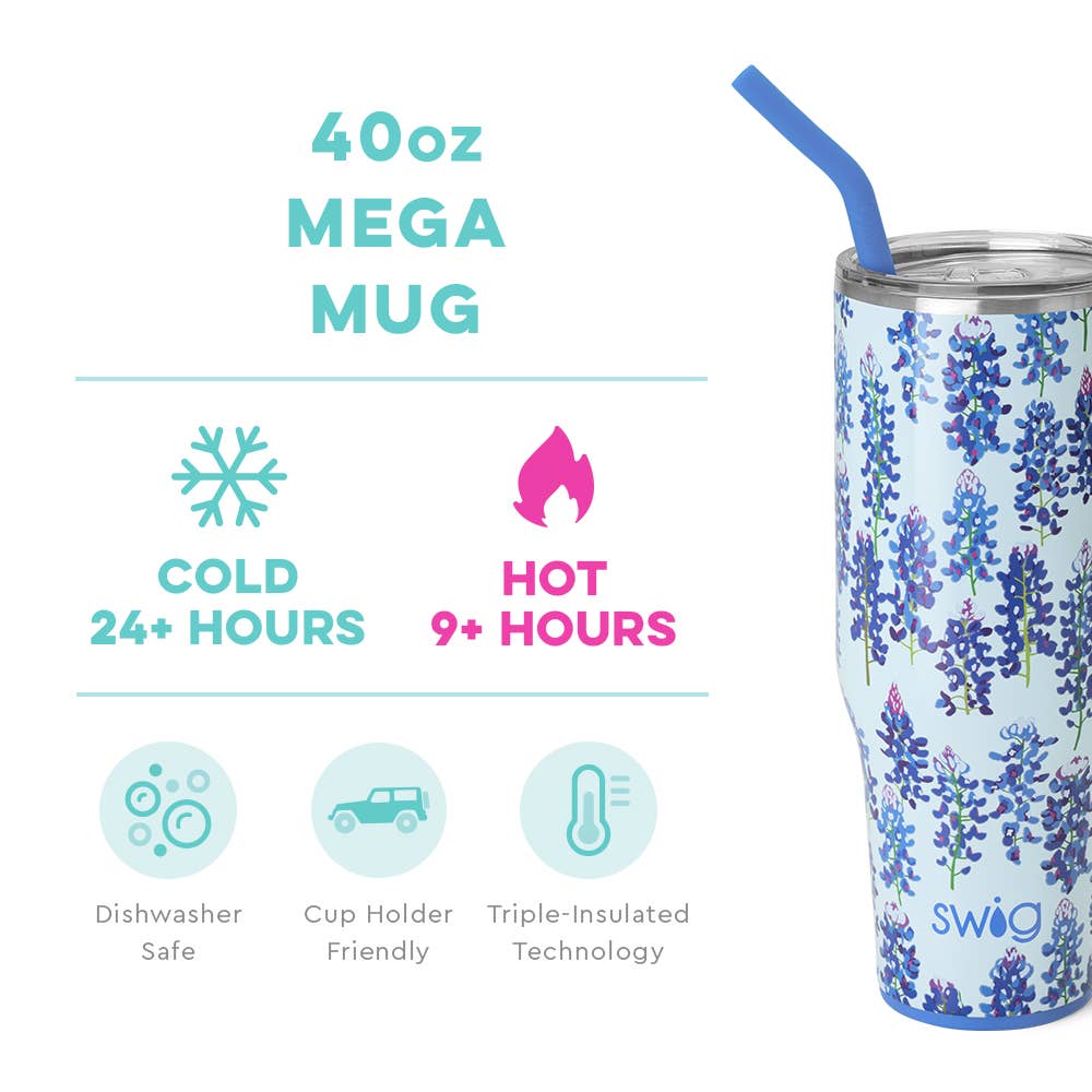 Bluebonnet swig Mega Mug (40oz)