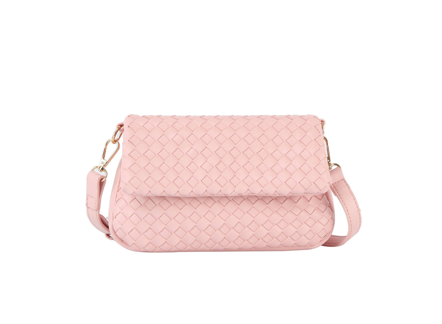 Woven flap over clutch: BEIGE