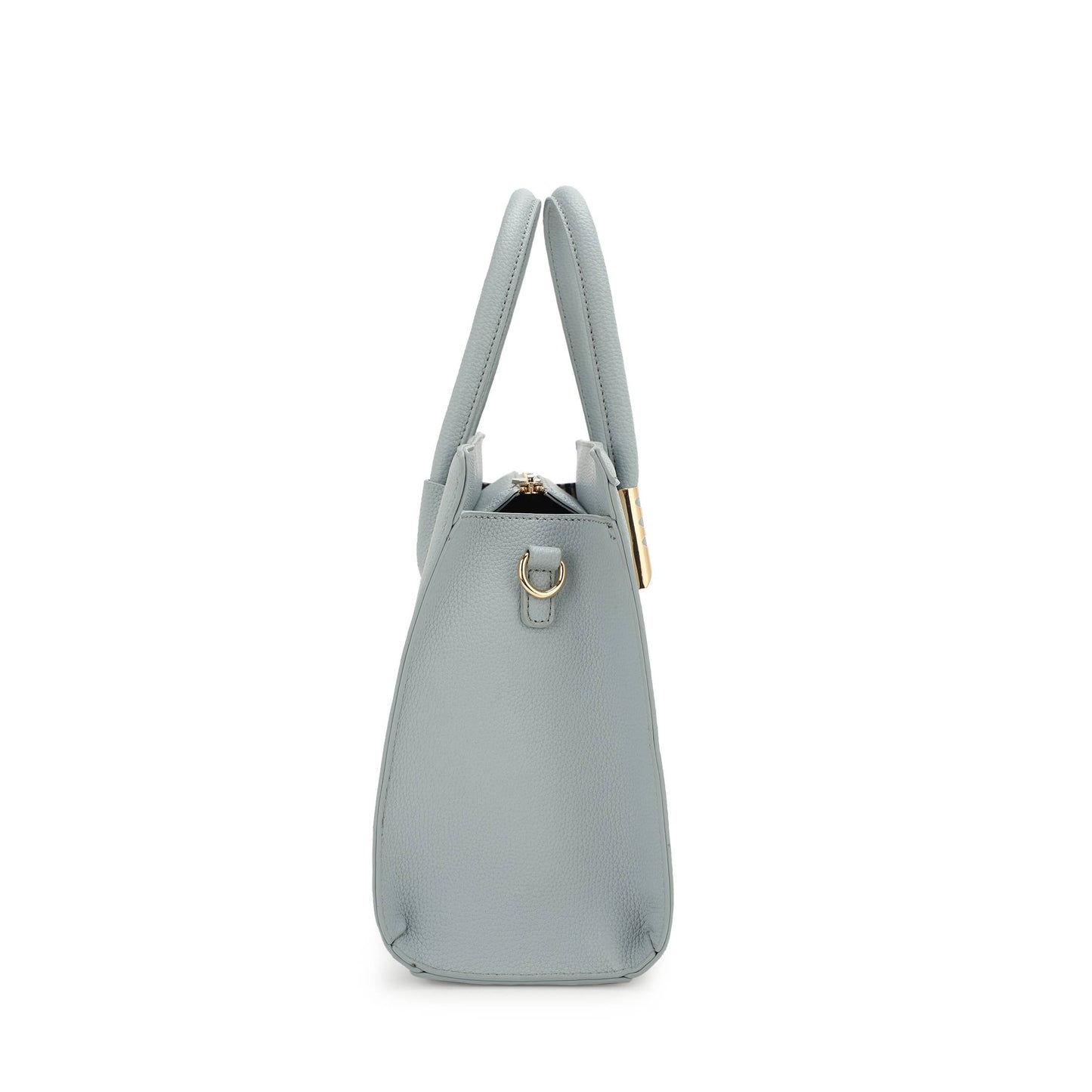 Suzie Braided Satchel Bag – Light Blue Gray