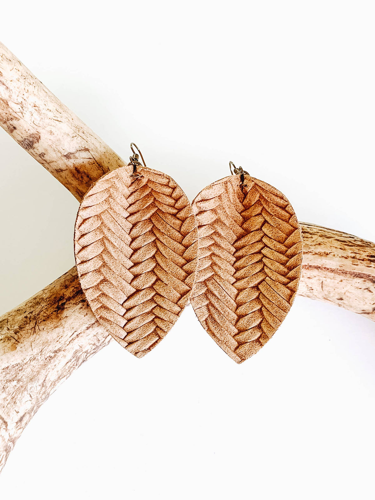 Honey Leather Earrings sm.