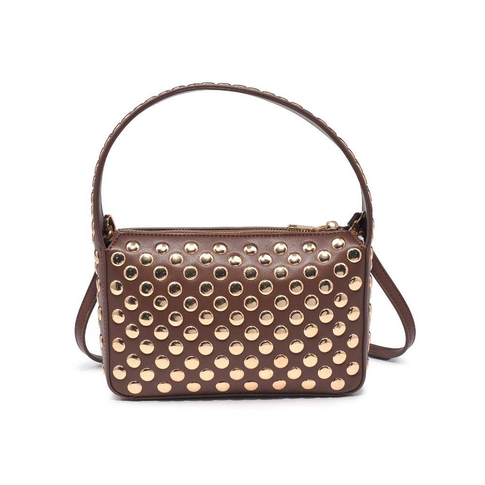 Isabel Studded Crossbody: Chocolate
