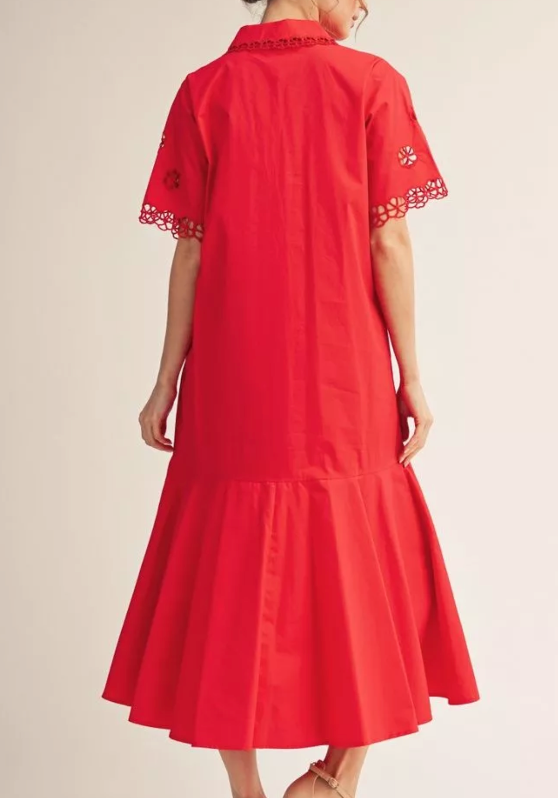Scarlet Charm Midi Dress