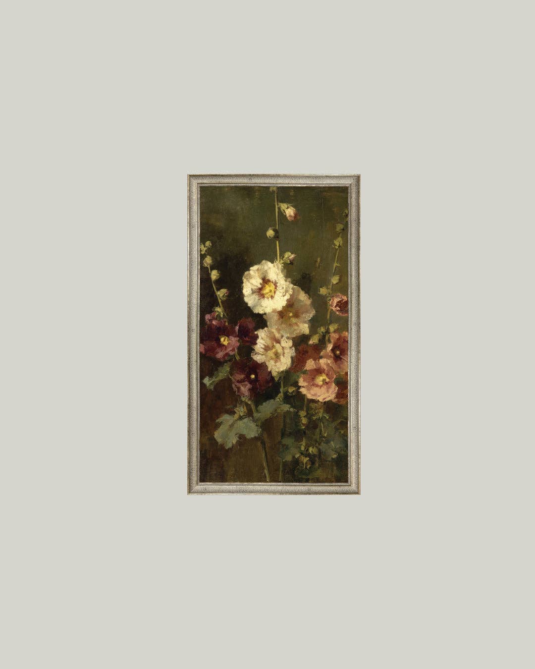 Late Summer Hollyhocks: 7x12
