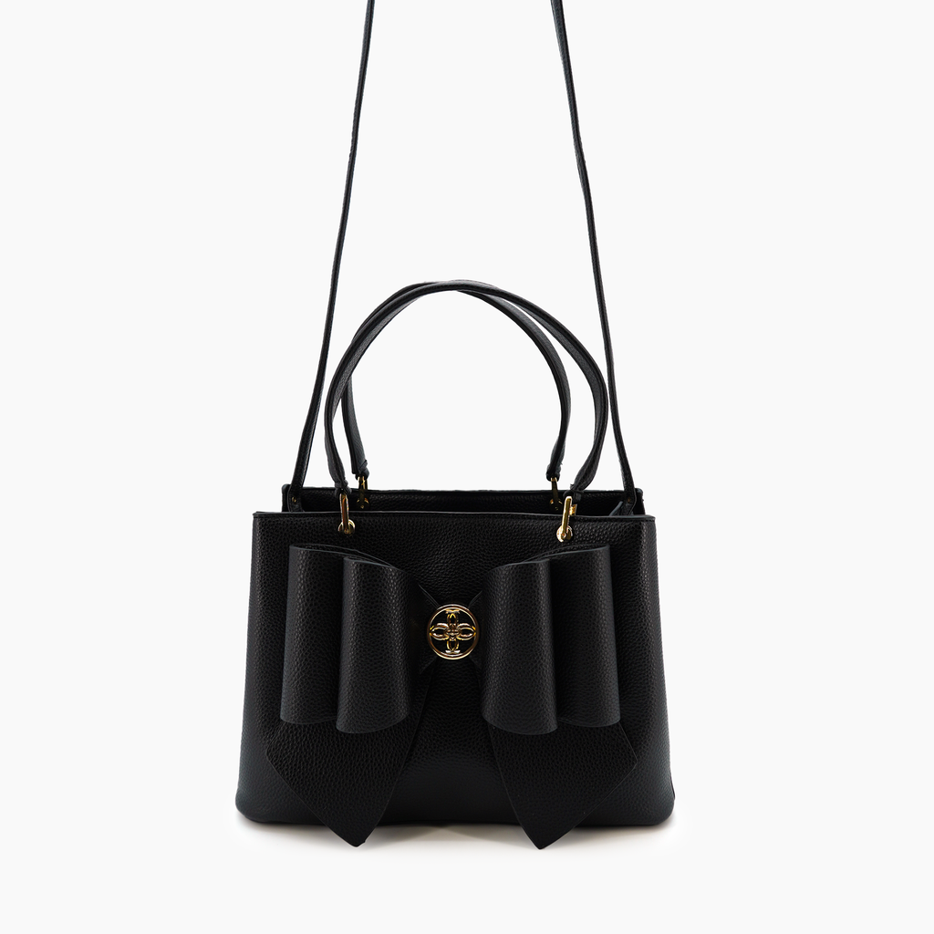 Jesse Bow Vegan Crossbody Bag: Black